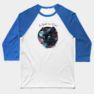 Witch's Black Cat Baseball T-Shirt